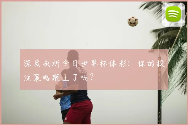 深度剖析今日世界杯体彩：你的投注策略跟上了吗？